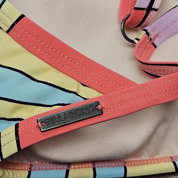 Billabong Surfadelic Bralette Bikini Set Multi-Color Retro Vibrant Size S - Picture 4 of 16